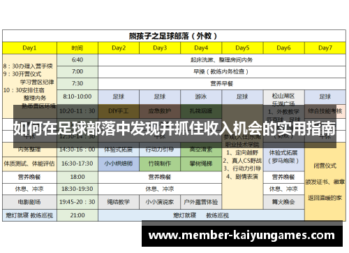 如何在足球部落中发现并抓住收入机会的实用指南